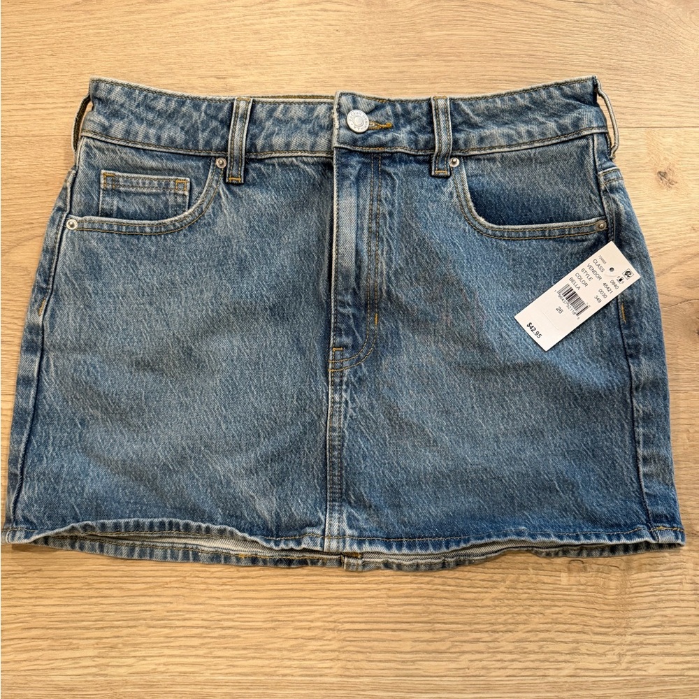 PacSun Medium Washed Blue Denim Skirt